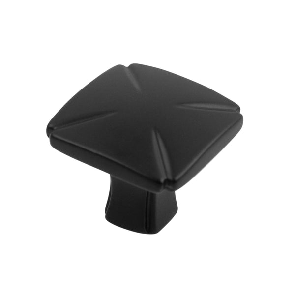 Bridges Knob 1-3/16 Inch Square Matte Black