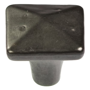 Carbonite Knob 1-1/4 Inch Square Black Iron