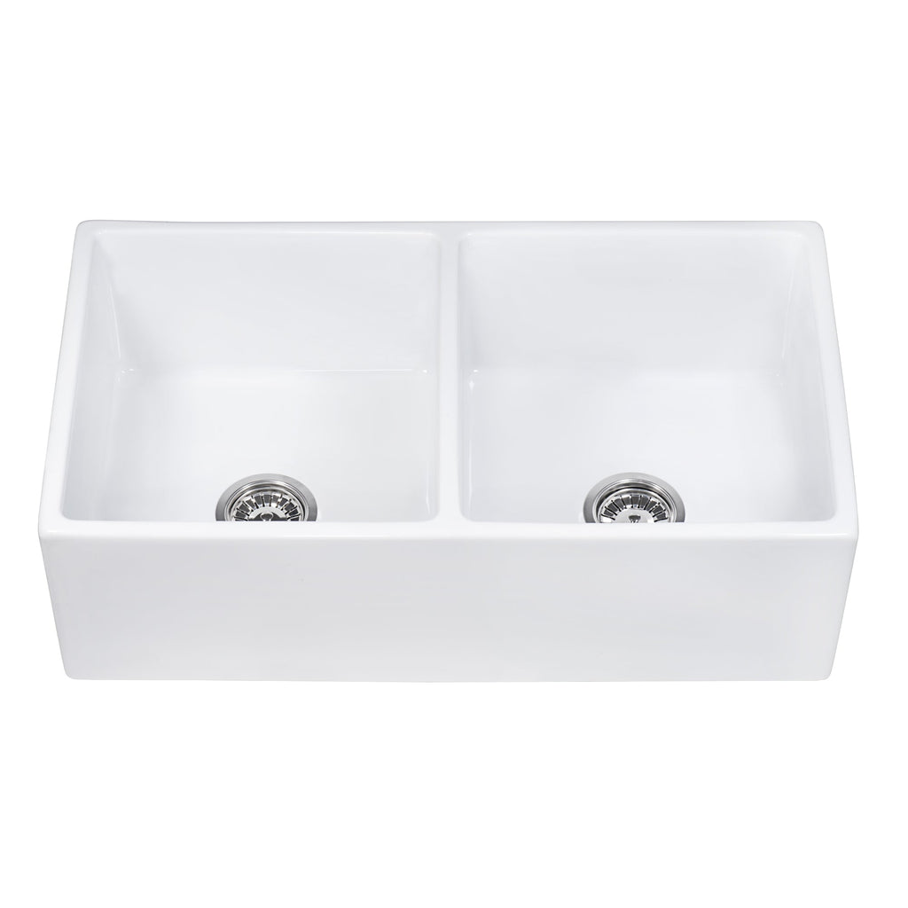 33" Fireclay Double Basin Farmhouse Sink