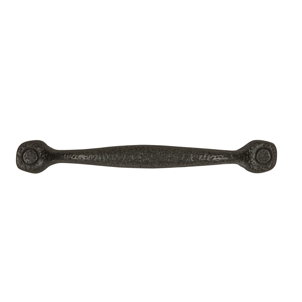 Refined Rustic Pull 5-1/16 Inch (128mm) Center to Center Black Iron Finish
