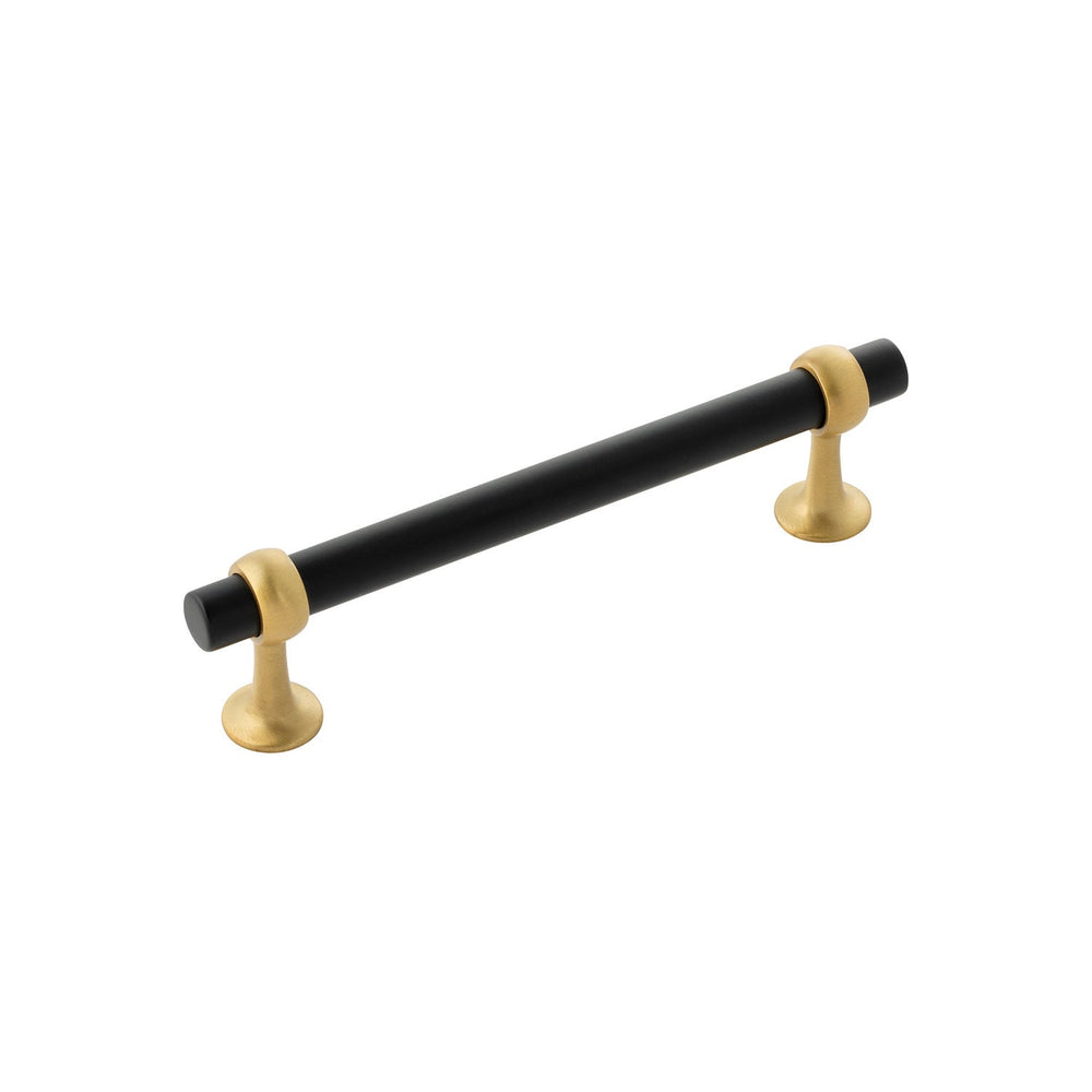 Ostia Pull 5-1/16 Inch (128mm) Center to Center Matte Black and Brushed Golden Brass