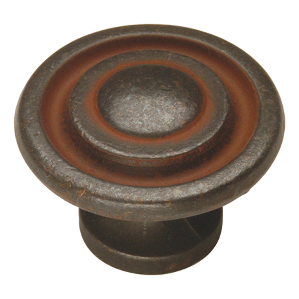 Manchester Knob 1-3/8 Inch Diameter Rustic Iron Finish