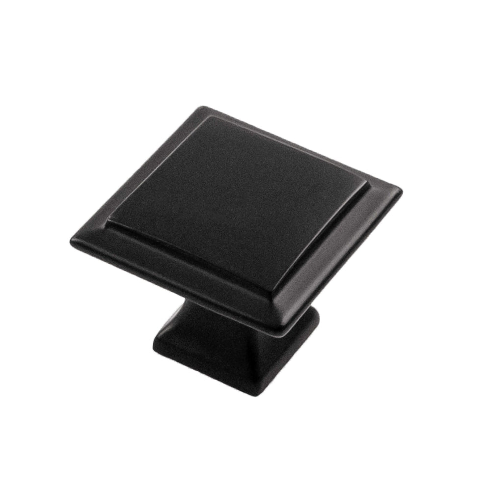 Studio II Knob 1-1/4 Inch Square Matte Black