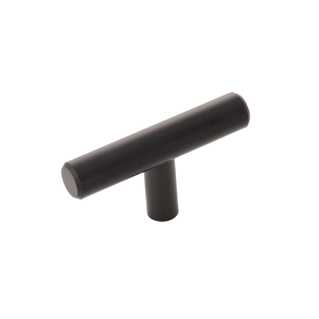 Bar Pulls T-Knob 2-3/8 Inch x 1/2 Inch Matte Black Finish