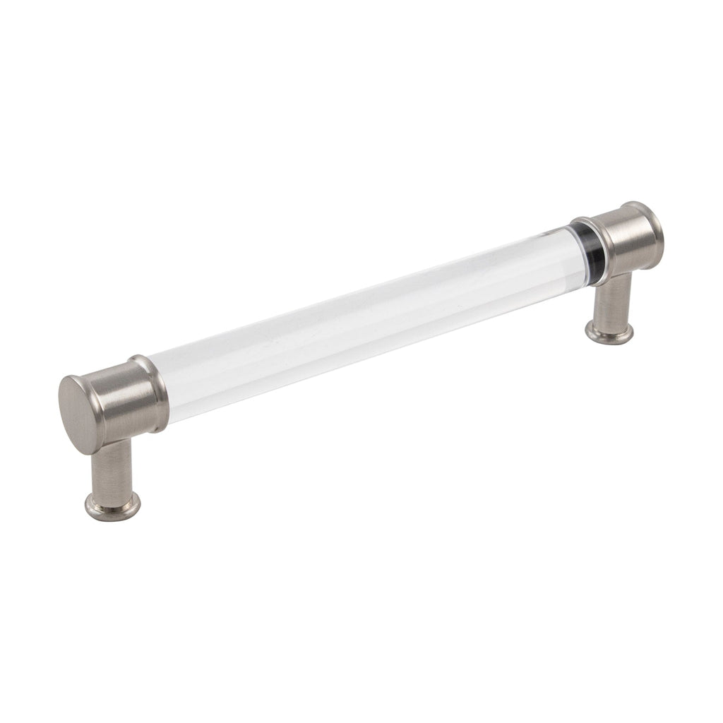 Midway Pull 6-5/16 Inch (160mm) Center to Center Crysacrylic with Satin Nickel Finish