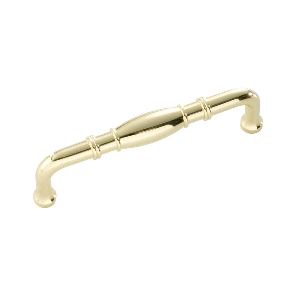 Williamsburg Pull 3-3/4 Inch (96mm) Center to Center Polished Brass Finish