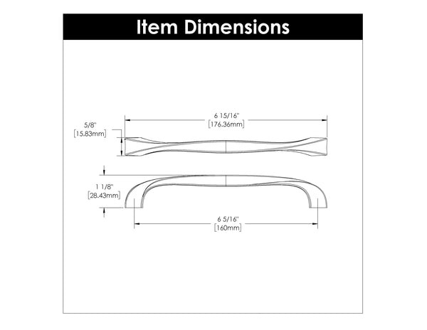 Twist Pull 6-5/16 Inch (160mm) Center to Center Polished Nickel