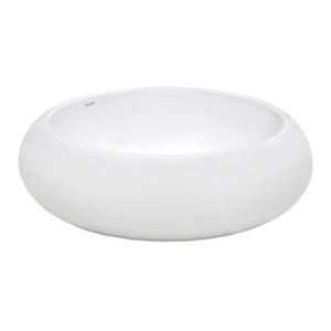 18 '' Round Bathroom Vessel Sink White Above Vanity Counter Circular Porcelain Ceramic