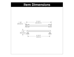 Studio Pull 8-13/16 Inch (224mm) Center to Center Satin Nickel