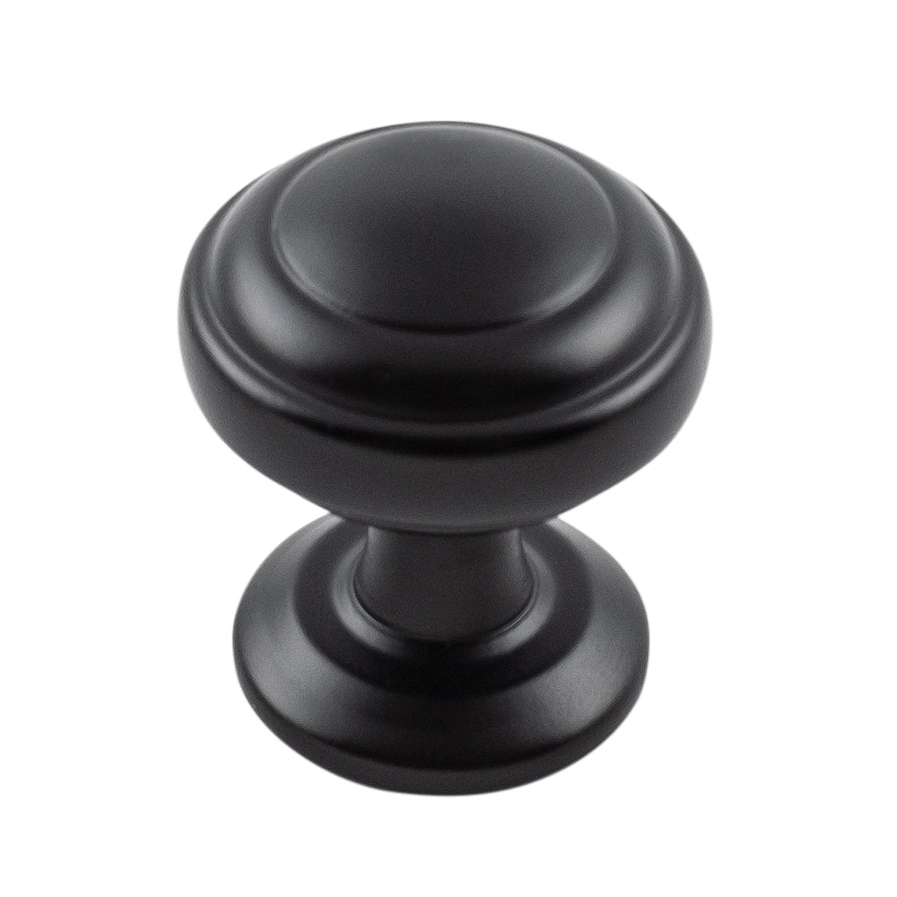 Zephyr Knob 1 Inch Diameter Matte Black Finish