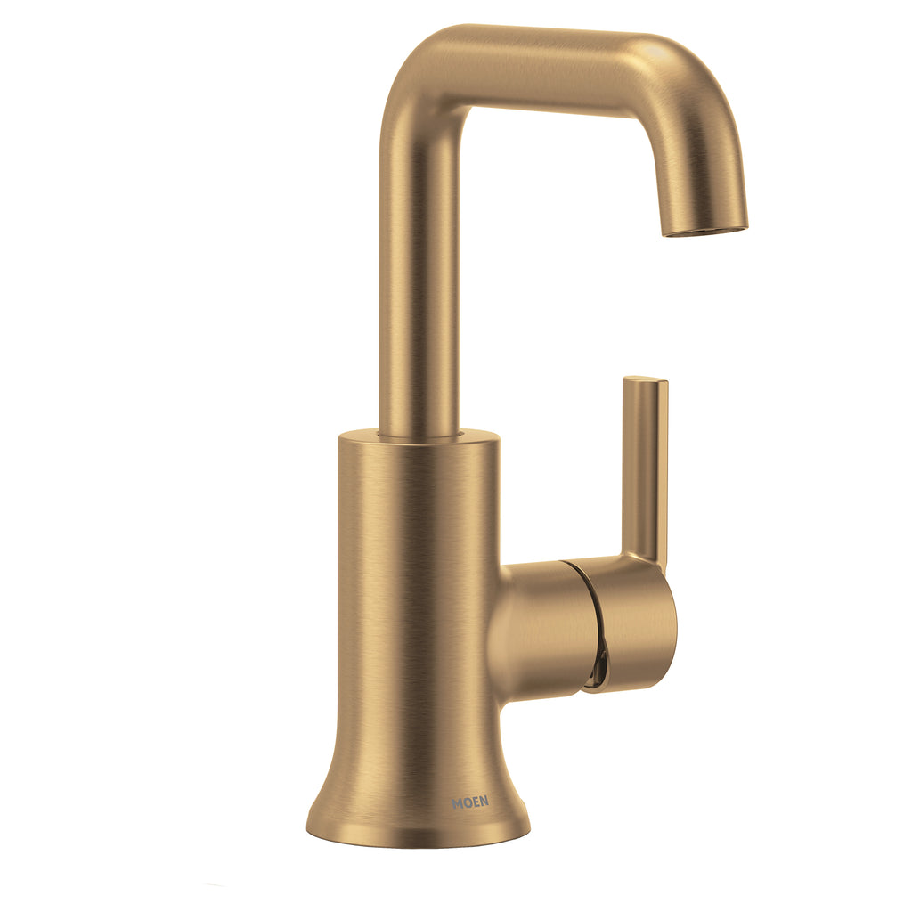 MOEN® Zyla™ One-Handle Bronzed Gold High-Arc Bathroom Faucet