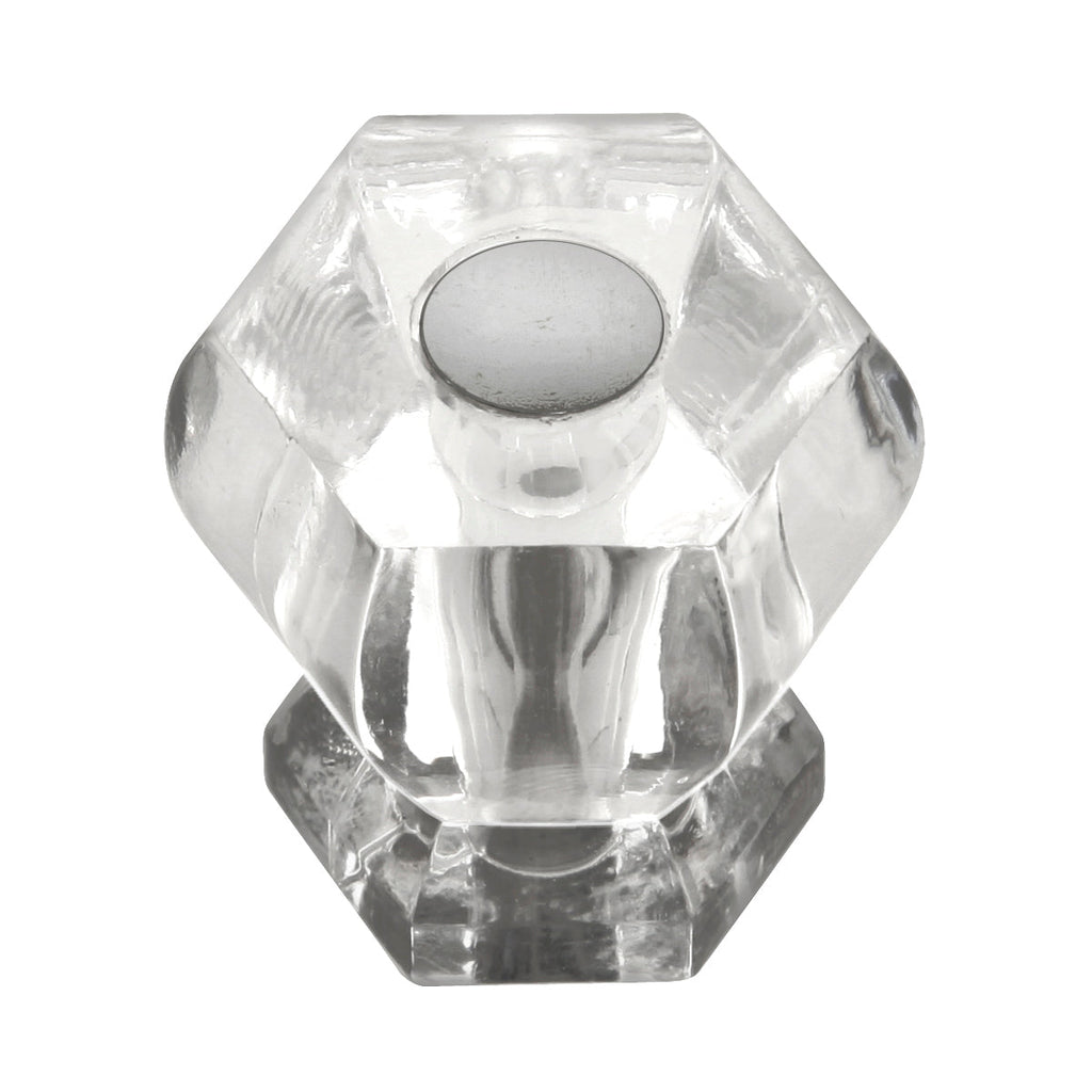 Crystal Palace Knob 1-3/16 Inch Diameter Crysacrylic with Polished Nickel Finish