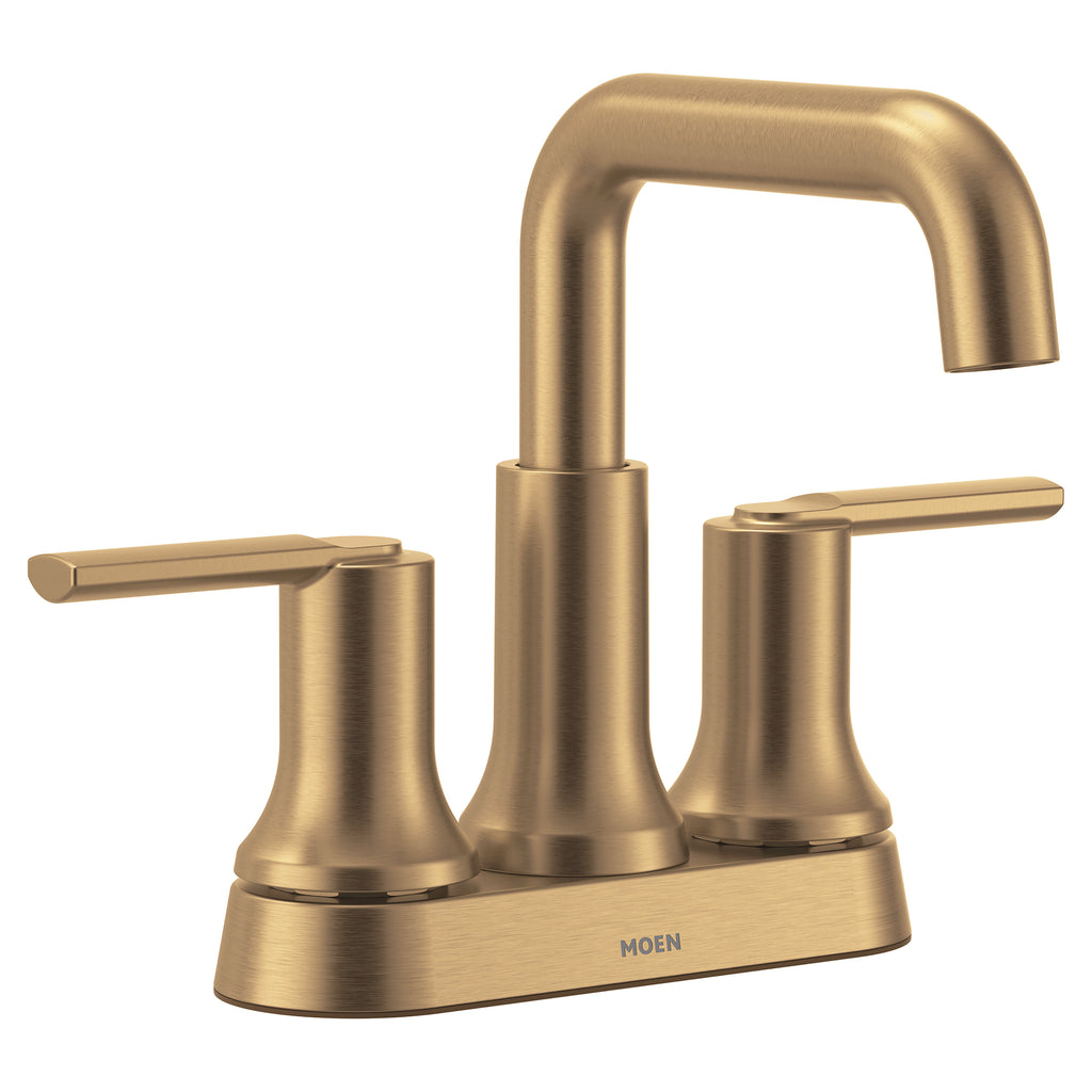 MOEN® Zyla™  Two-Handle Centerset Spot Resist Brushed Nickel High-Arc Bathroom Faucet