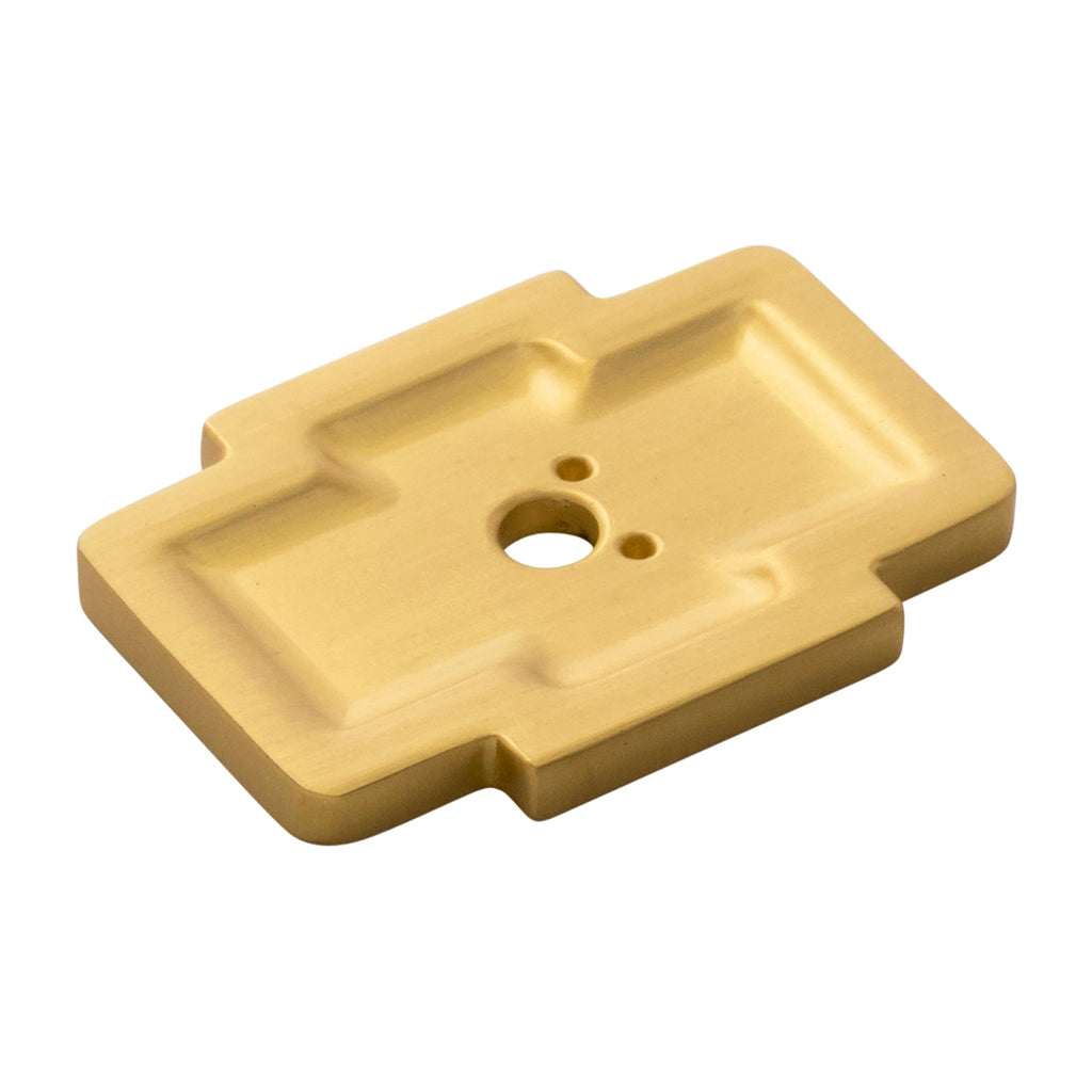 Coventry Knob Backplate 1-3/4 Inch x 1-1/4 Inch Brushed Golden Brass Finish