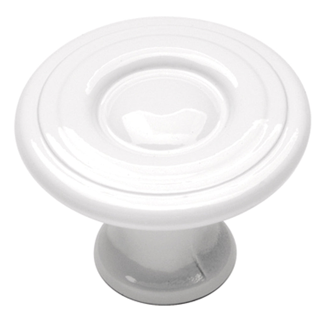 Conquest Knob 1-3/16 Inch Diameter White Finish