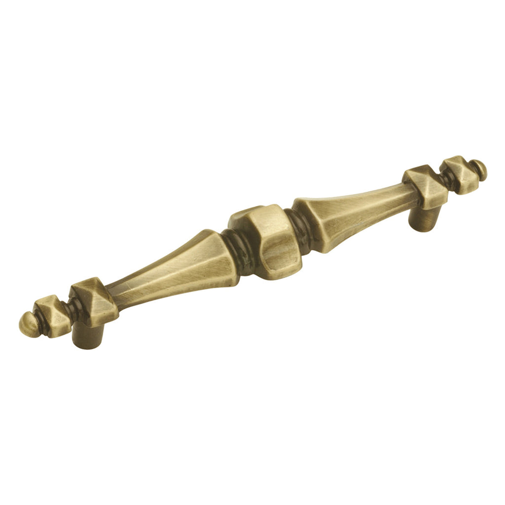 Cavalier Pull 4-1/4 Inch Center to Center Antique Brass Finish