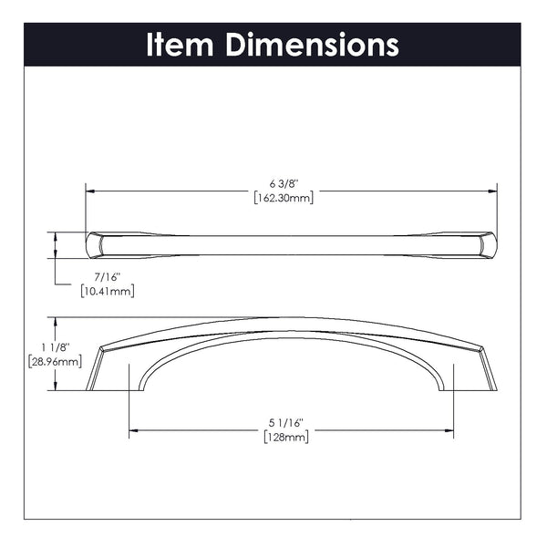 Greenwich Pull 5-1/16 Inch (128mm) Center to Center Windover Antique