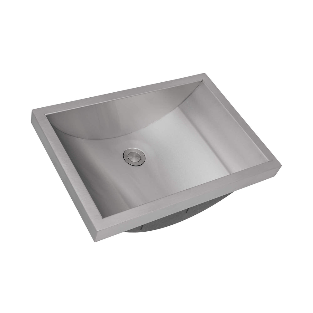 20 x 14 inch Brushed Stainless Steel Sink Semi-Recessed