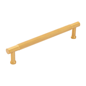 Verge Pull 6-5/16 Inch (160mm) Center to Center Brushed Golden Brass