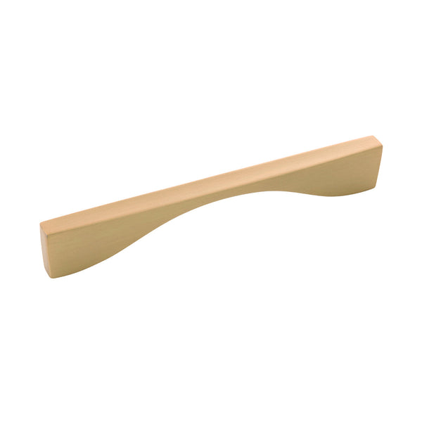 Channel Pull 6-5/16 Inch (160mm) Center to Center Brushed Golden Brass