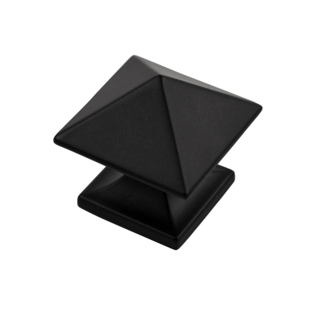 Studio Knob 1-1/4 Inch Square Matte Black Finish