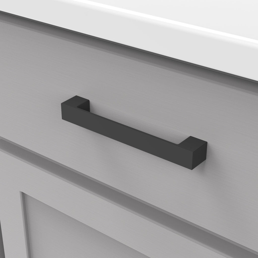 Worthington Platform Pull 5-1/16 Inch (128mm) Center to Center Matte Black Finish (10 Pack)