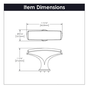 Greenwich Knob 1-3/4 Inch x 1/2 Inch Stainless Steel
