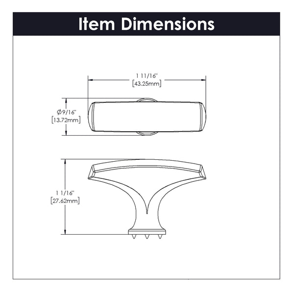 Greenwich Knob 1-3/4 Inch x 1/2 Inch Stainless Steel