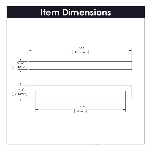Streamline Pull 5-1/16 Inch (128mm) Center to Center Toasted Nickel