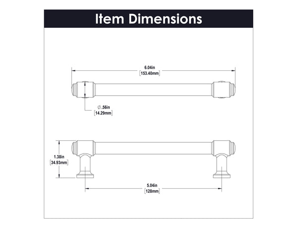 Piper Pull 5-1/16 Inch (128mm) Center to Center Matte Black