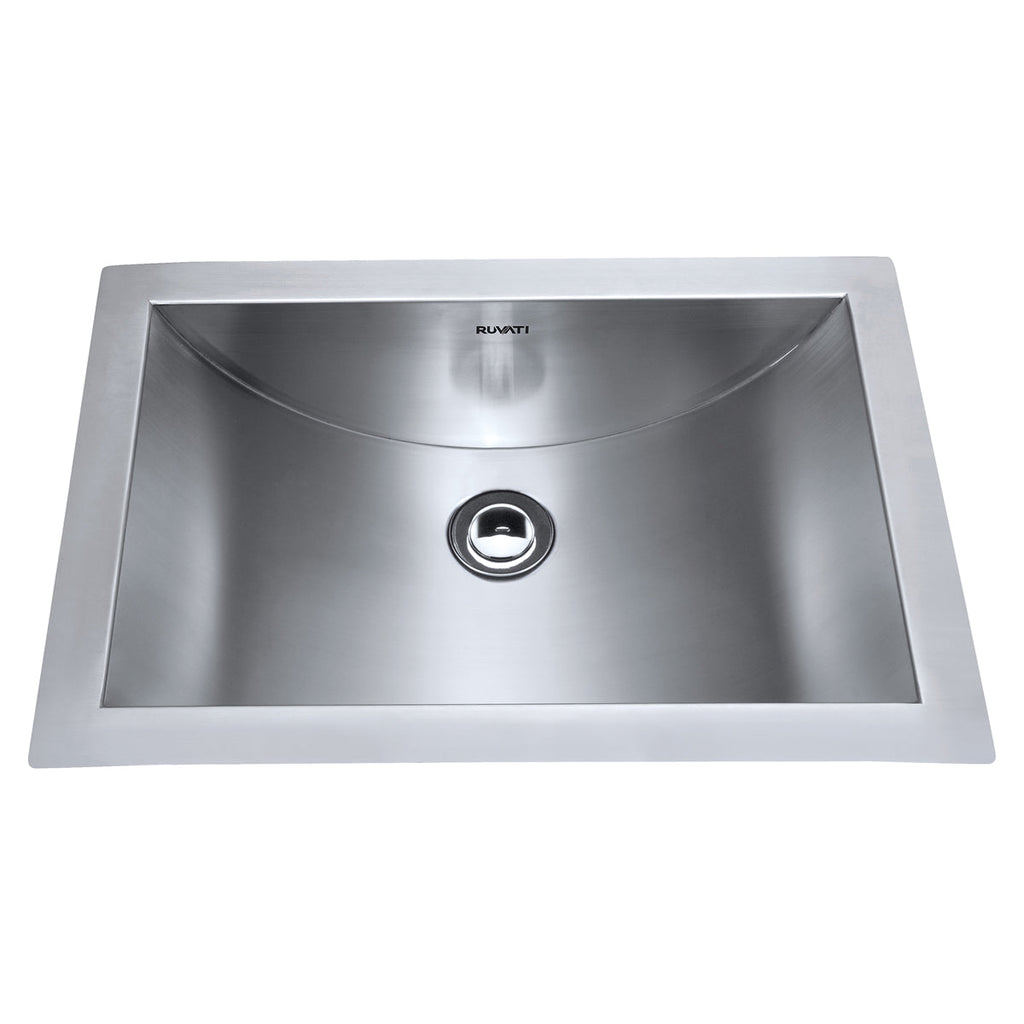 18 x 12 '' Brushed Stainless Steel Rectangular Bathroom Sink Undermount