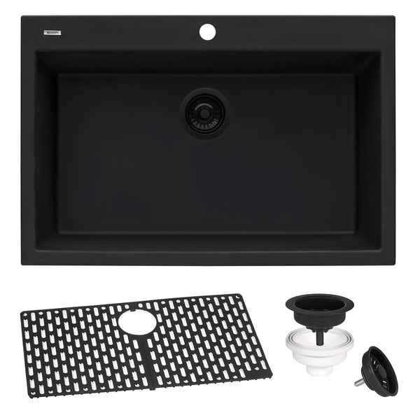 Granite Topmount 33x22 Single Basin Sink Arctic White