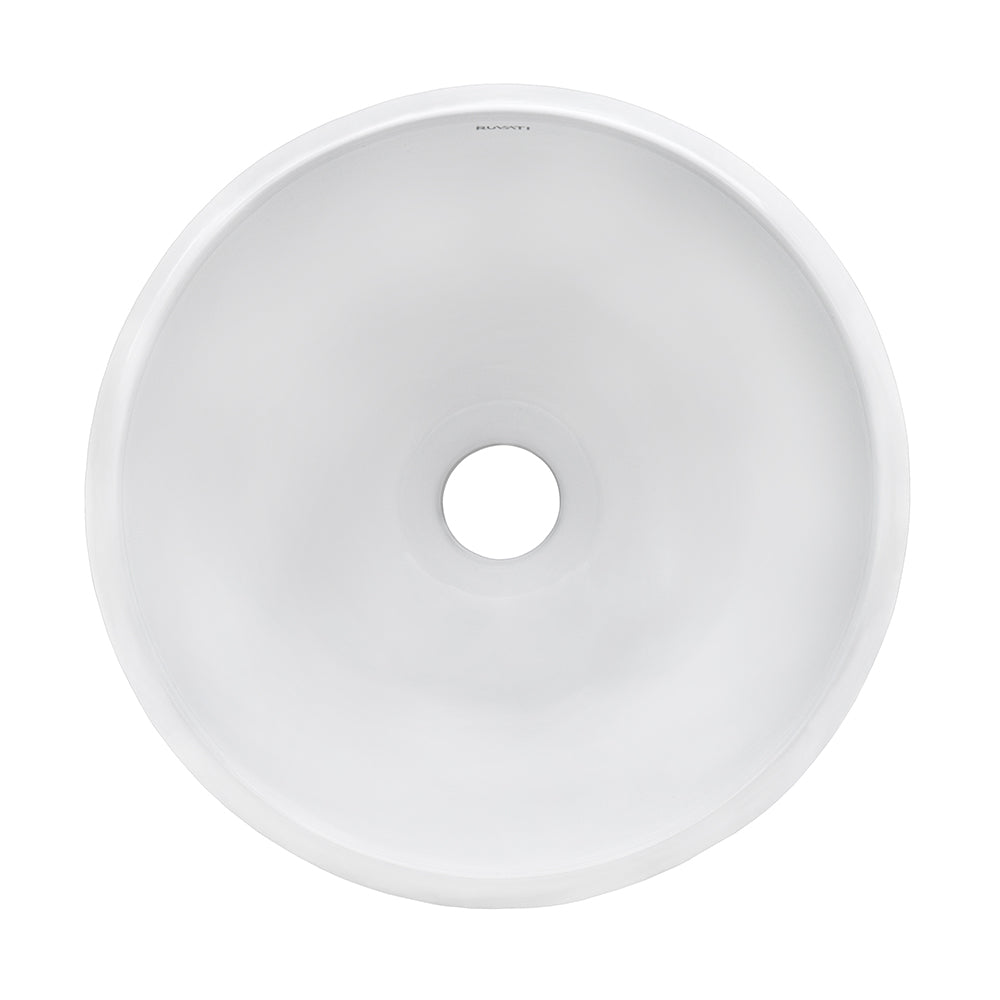 12" Bathroom Vessel Sink Round White Circular Above Counter Porcelain Ceramic