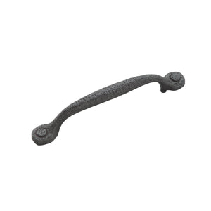 Refined Rustic Pull 5-1/16 Inch (128mm) Center to Center Black Iron