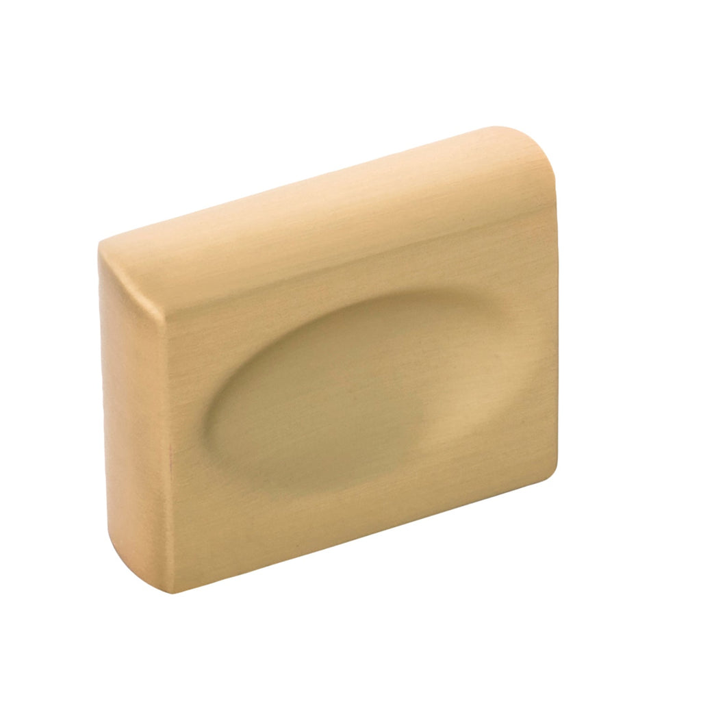 Ingot Knob 1-3/8 Inch x 7/16 Inch Brushed Golden Brass Finish