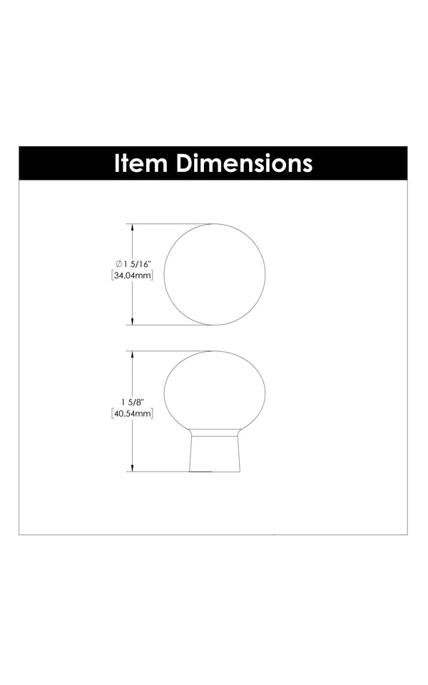 Crystal Palace Knob 1-3/8 Inch Diameter Glass with Satin Nickel