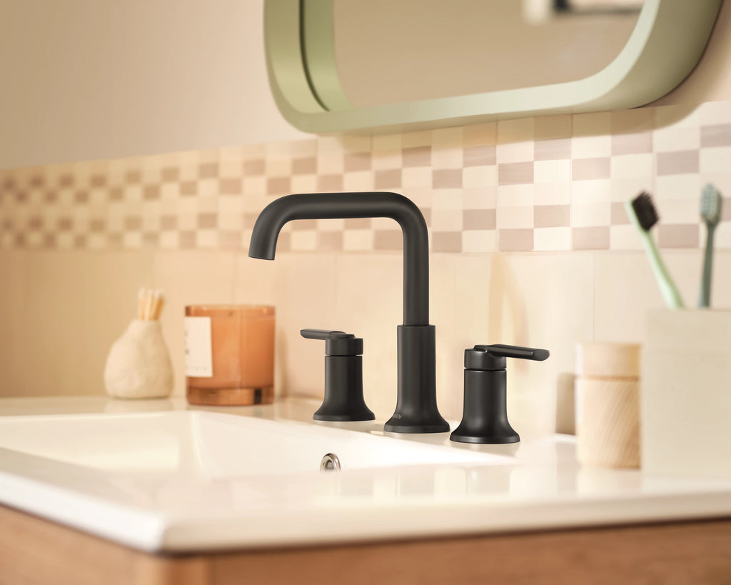 MOEN® Zyla™  Two-Handle Widespread Matte Black High-Arc Bathroom Faucet