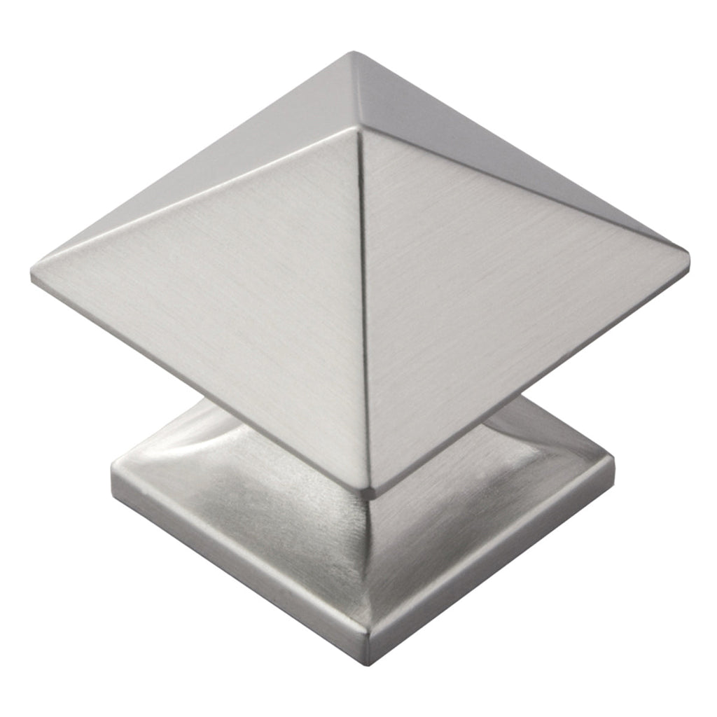 Studio Knob 1-1/4 Inch Square Satin Nickel Finish