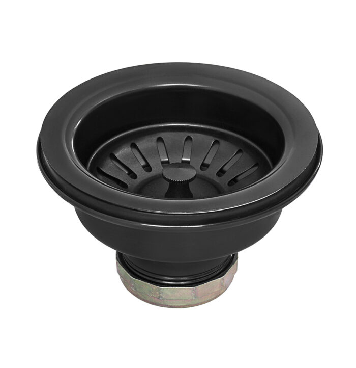 Kitchen Sink Strainer Drain Assembly Gunmetal Black Stainless Steel