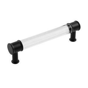 Midway Pull 5-1/16 Inch (128mm) Center to Center Crysacrylic with Matte Black