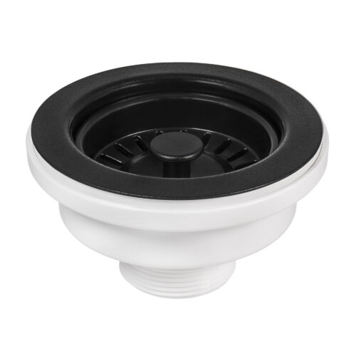 Kitchen Sink Basket Strainer Drain Assembly Matte Black