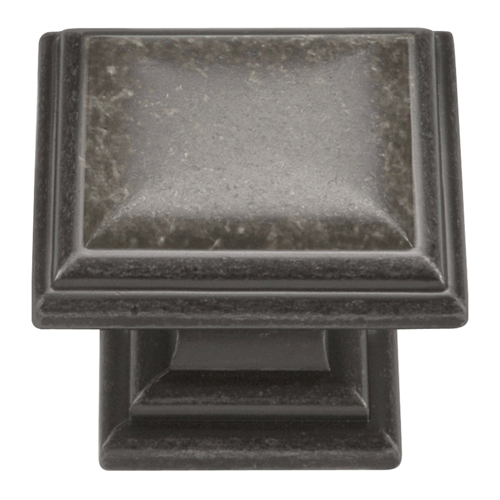 Somerset Knob 1-5/16 Inch Square Black Nickel Vibed Finish