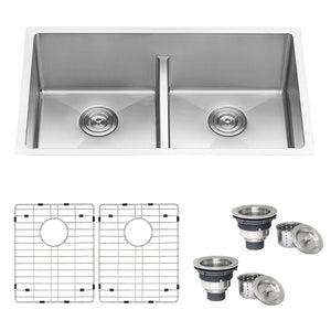 30x19 Low Divide 50/50 Double Basin Sink