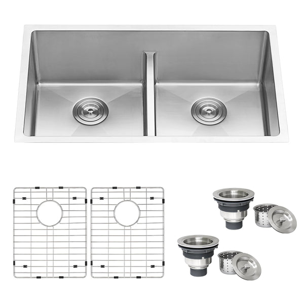 30x19 Low Divide 50/50 Double Basin Sink