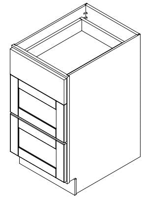 Hampton Pewter 18 in. Wide x 24 in. Deep x 34.5 in. Tall - 3-Drawer Base Shaker Cabinet