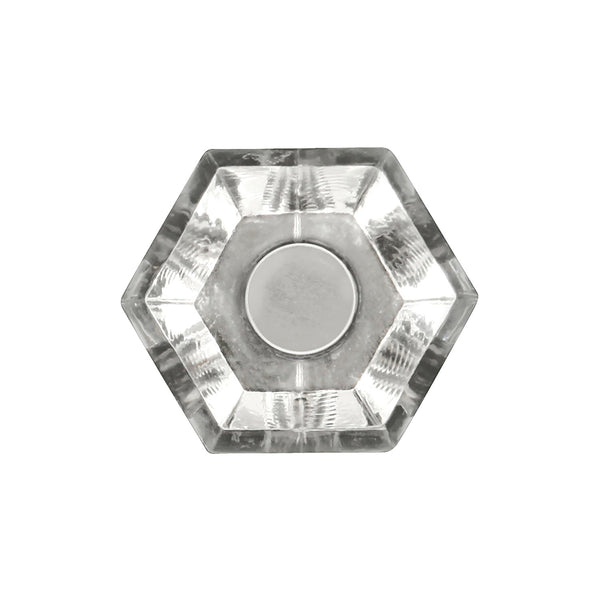 Crystal Palace Knob 1-3/16 Inch Diameter Crysacrylic with Polished Nickel