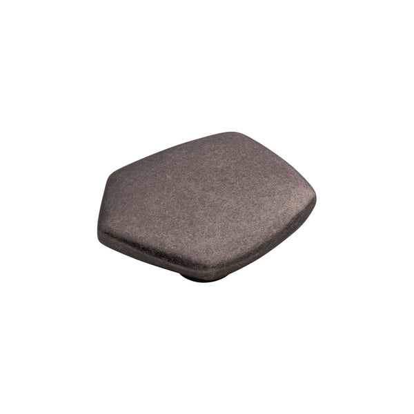 Pebble Knob 2-15/16 Inch x 2-1/8 Inch Black Nickel Vibed