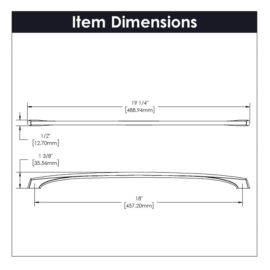 Greenwich Pull 18 Inch Center to Center Stainless Steel Finish
