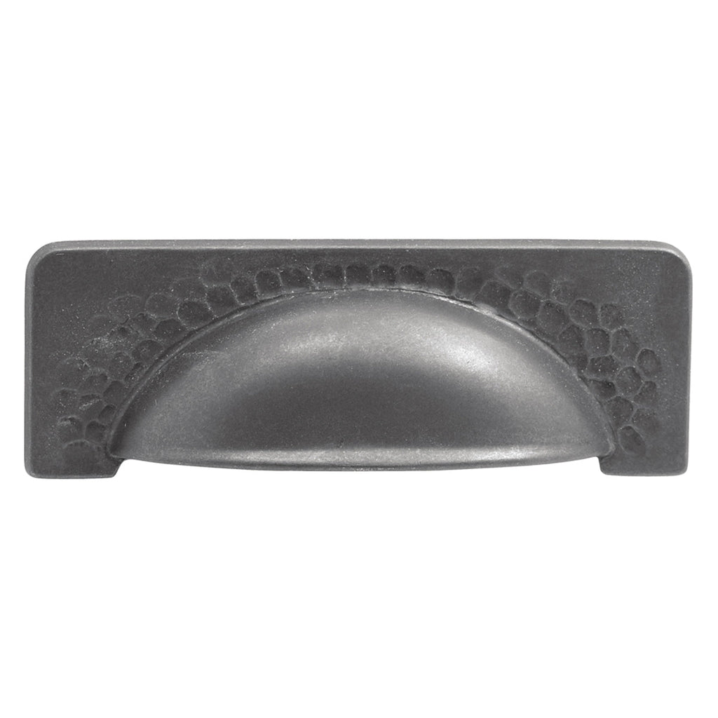 Craftsman Cup Pull 3-3/4 Inch (96mm) Center to Center Black Iron Finish