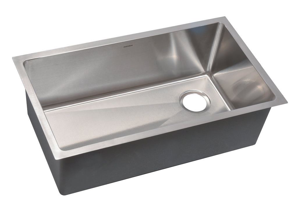 31" Single Basin With Side Drain Kitchen Undermount Sink ADA Compliant